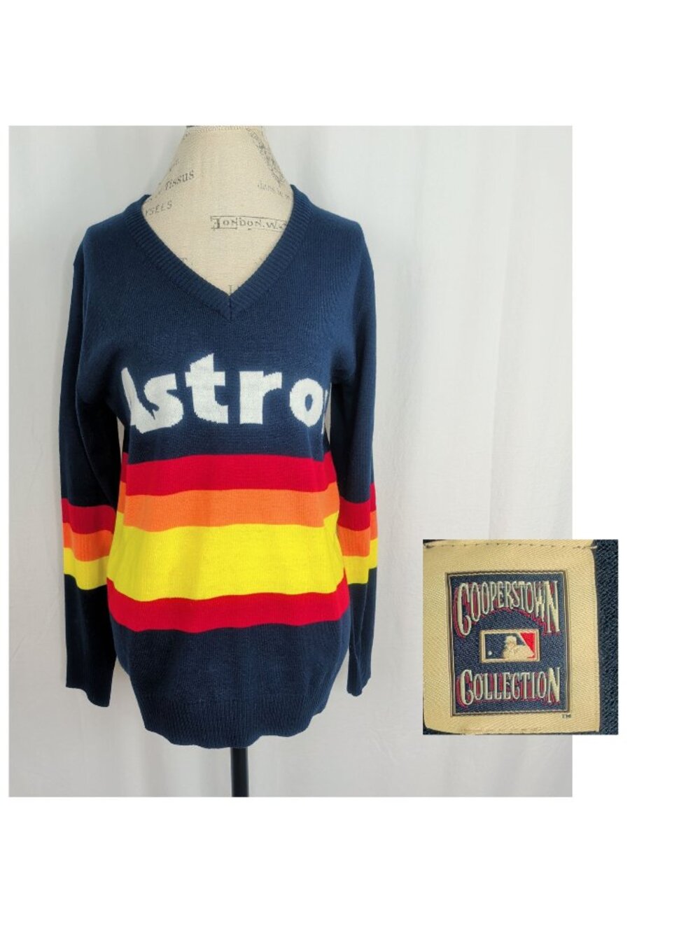 Vintage Houston Astros Sweater Large Blue Cooperstown